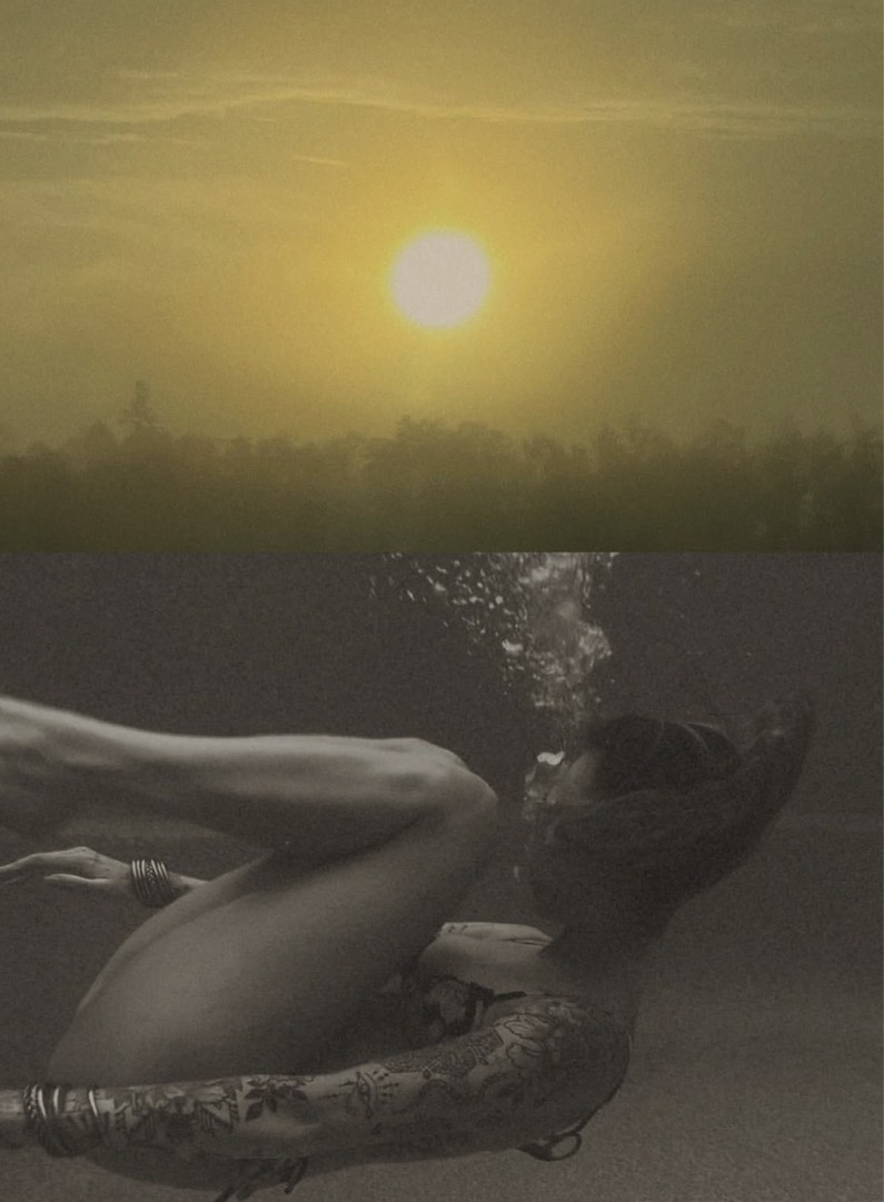 Sunset and underwater — moody diptych