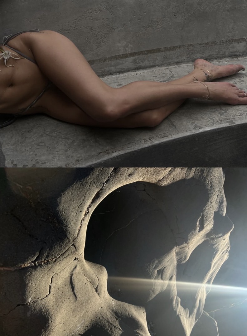 Artistic portrait on concrete